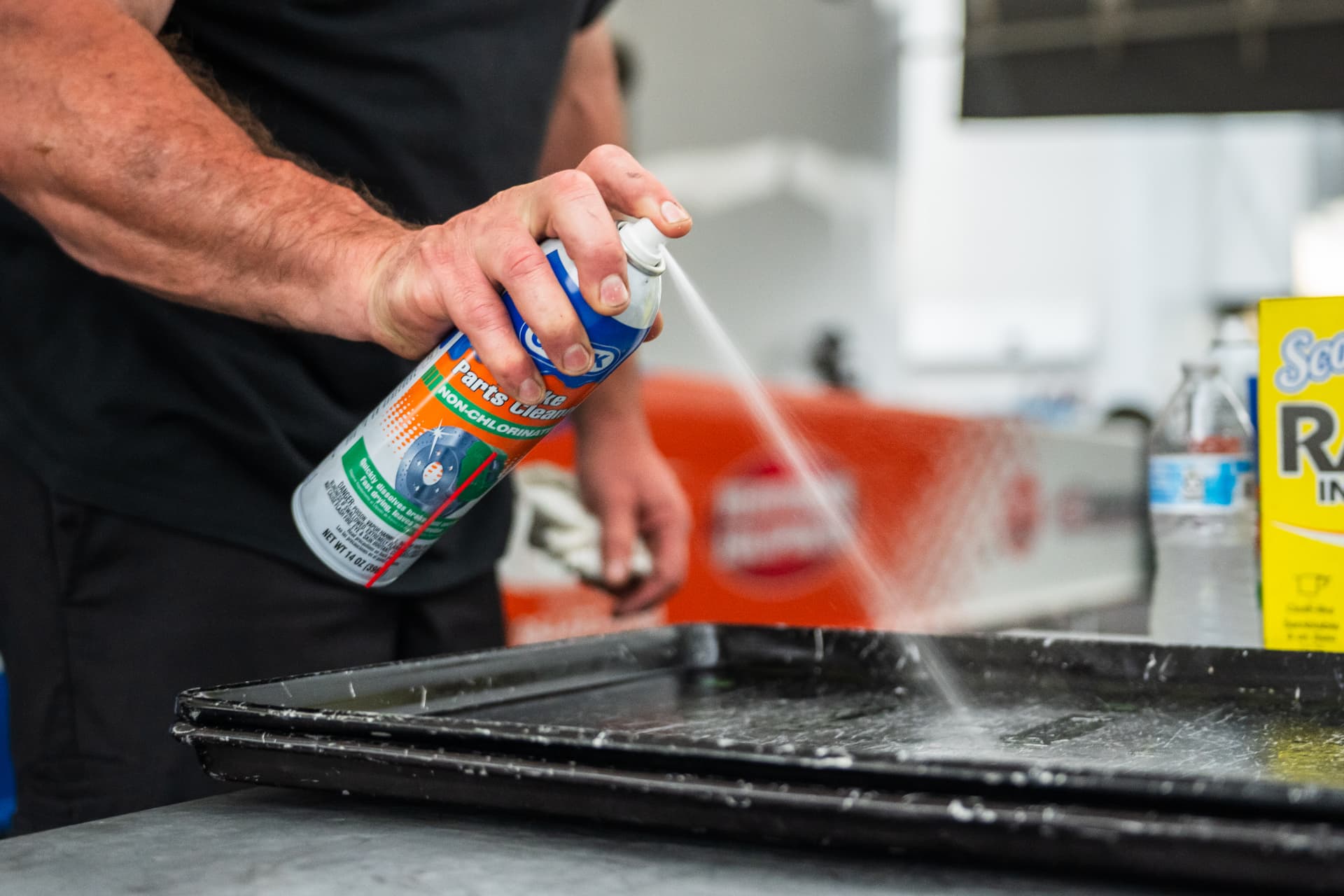 GUNK Brake Clean in use at the Randy Meyer Racing shop