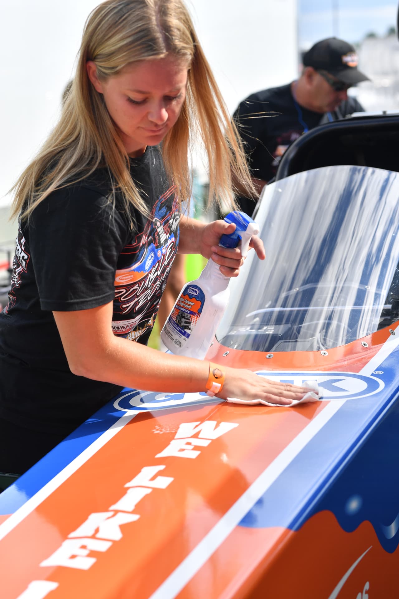 GUNK Degreaser being used on a Randy Meyer Racing dragster