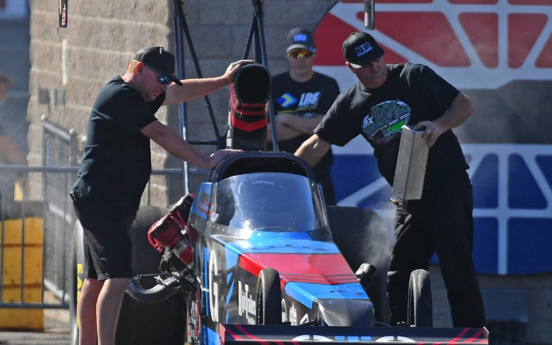 Barnett and Mcneal license in Randy Meyer’s Top Alcohol Dragsters at Vegas