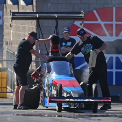 Barnett and Mcneal license in Randy Meyer’s Top Alcohol Dragsters at Vegas