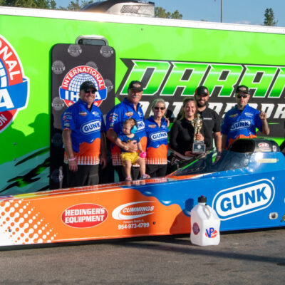 Rachel and Randy Meyer Racing Wins First IHRA Nationals at Dragway 42 with GUNK Dragster
